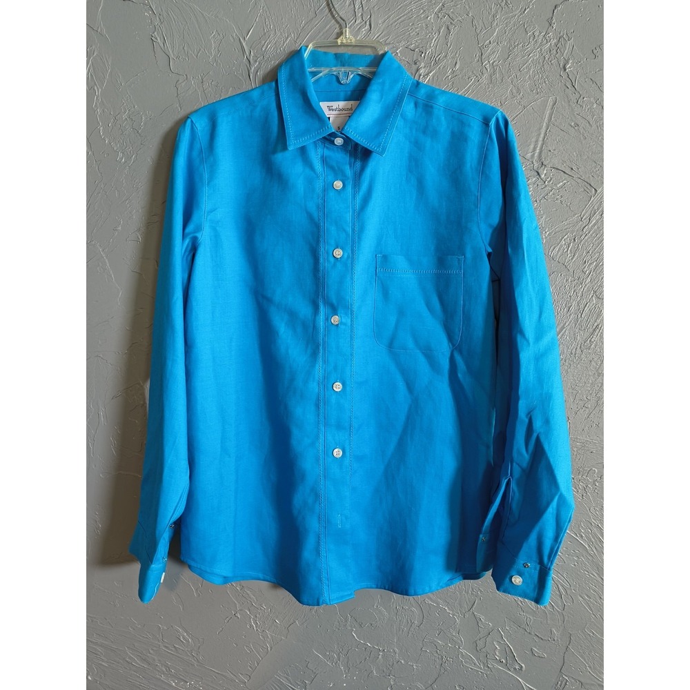 Lot Of 4 Westbound Shirt Women Button Up Collared Long Sleeve Pockets Size Small - Picture 2 of 12